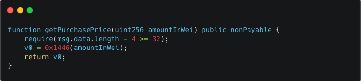 Decompiled getPurchasePrice function